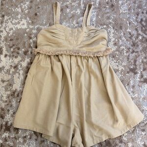 Habitual Beige Kids Romper with Fringe